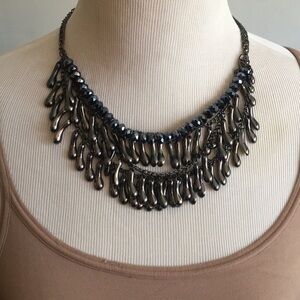 Chic Layered Black and Silver Necklace